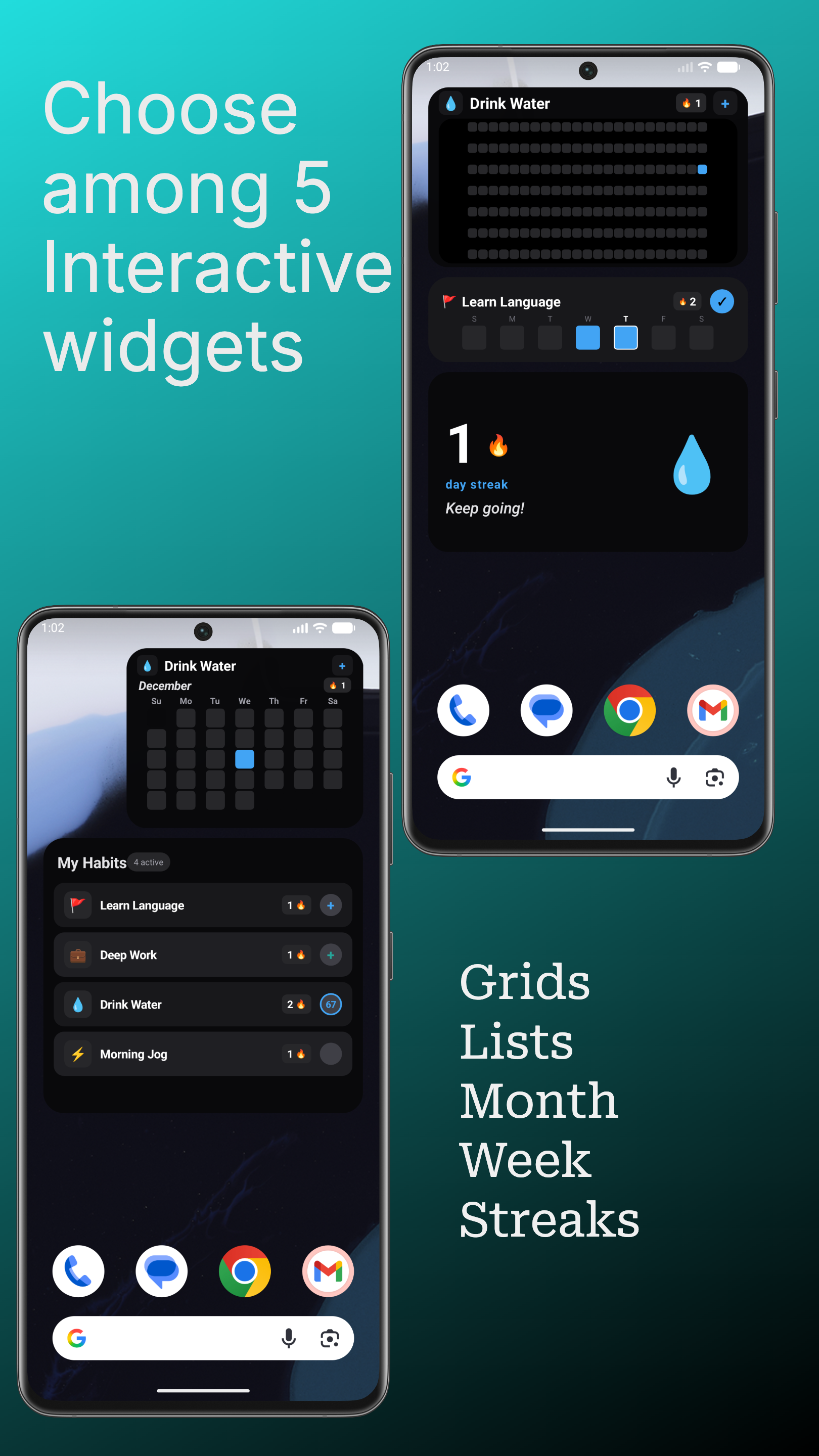 Five Android widgets